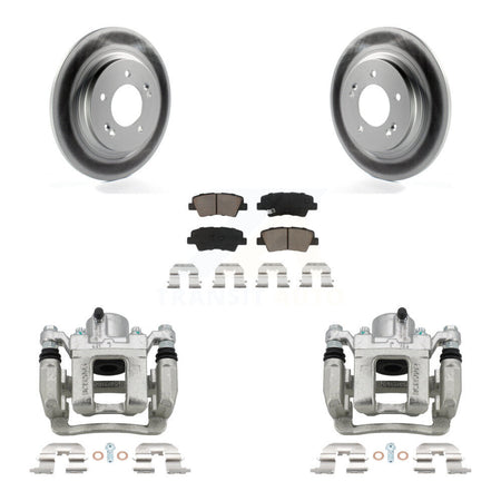 Rear Brake Caliper Coat Rotor Ceramic Pad Kit For Kia Optima With Electric Parking KCG-100185C
