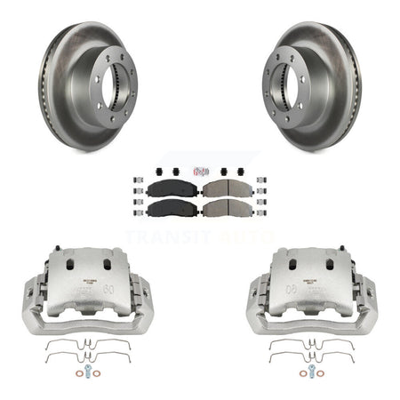 Front Disc Brake Caliper Coat Rotors And Semi-Metallic Pad Kit For Ford F-450 Super Duty KCG-100185N
