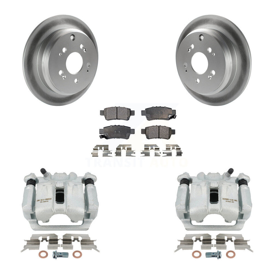 Rear Disc Brake Caliper Coated Rotors And Ceramic Pads Kit For 2005-2010 Honda Odyssey KCG-100185T by Transit Auto