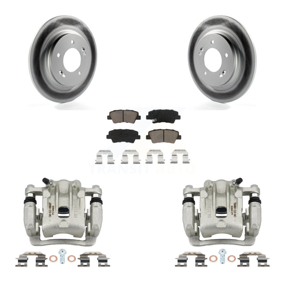 Rear Brake Caliper Coat Rotor Ceramic Pad Kit For Kia Optima With Electric Parking KCG-100186C