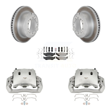 Front Disc Brake Caliper Coat Rotors & Semi-Metallic Pad Kit For International TerraStar KCG-100186N
