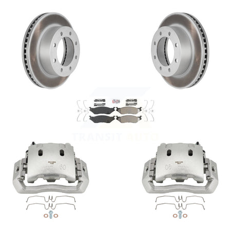 Front Disc Brake Caliper Coat Rotors And Semi-Metallic Pad Kit For Ford F-450 Super Duty KCG-100189N