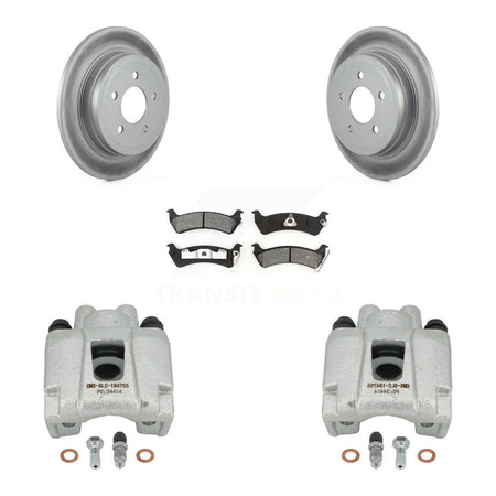 Rear Disc Brake Caliper Coated Rotors And Semi-Metallic Pads Kit For Ford Explorer Sport Trac KCG-100189S by Transit Auto