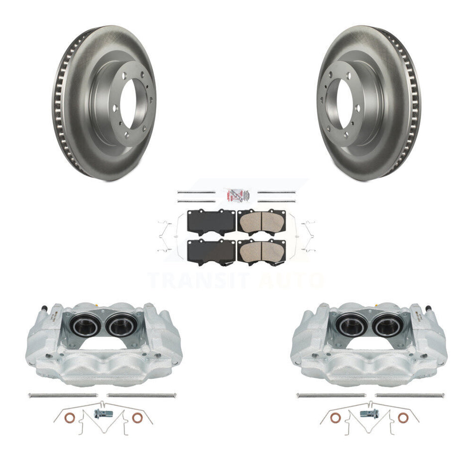 Front Disc Brake Caliper Coated Rotors And Ceramic Pads Kit For Toyota 4Runner Lexus GX460 KCG-100192N