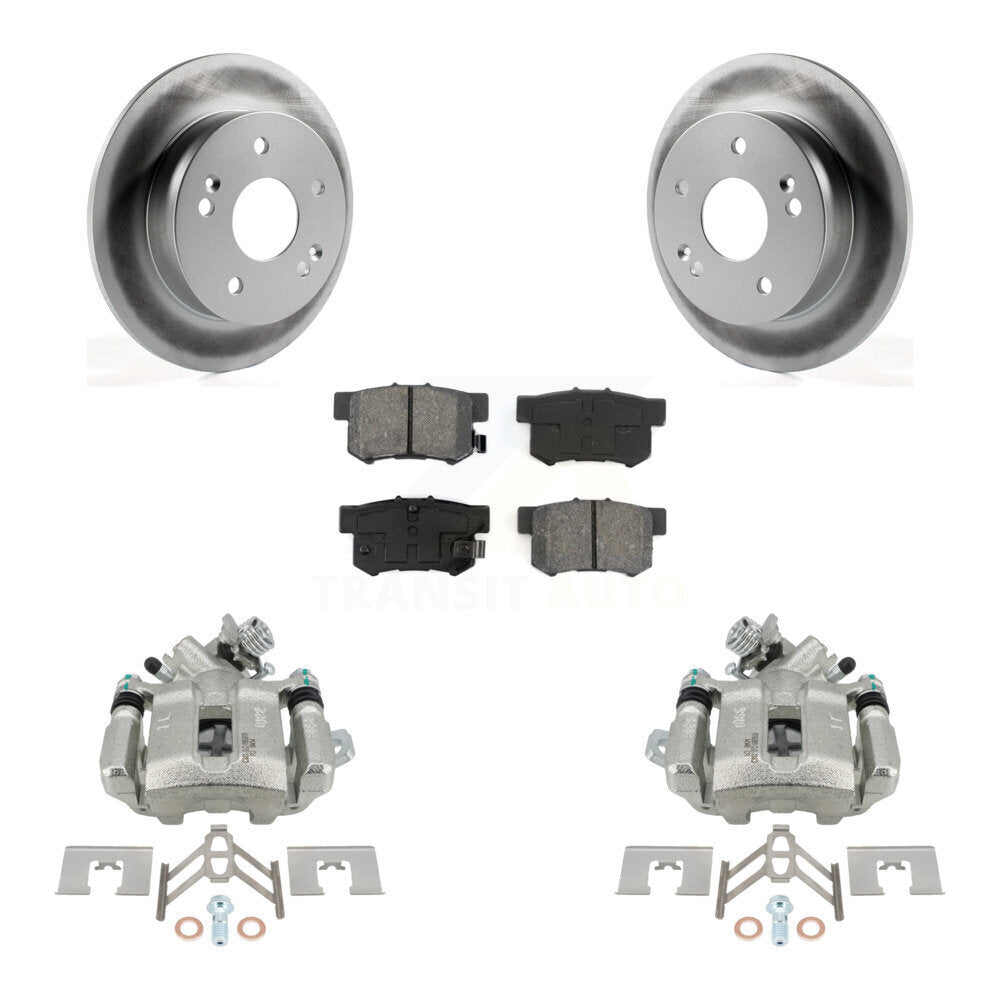 Rear Disc Brake Caliper Coated Rotor And Semi-Metallic Pad Kit For Honda Civic Acura RSX KCG-100192S