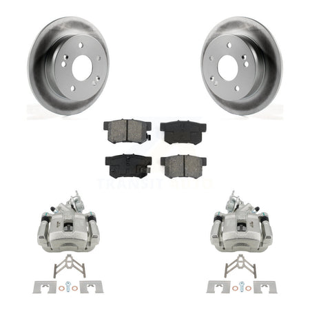 Rear Disc Brake Caliper Coat Rotor Semi-Metallic Pad Kit For 1998-2002 Honda Accord 3.0L KCG-100193S