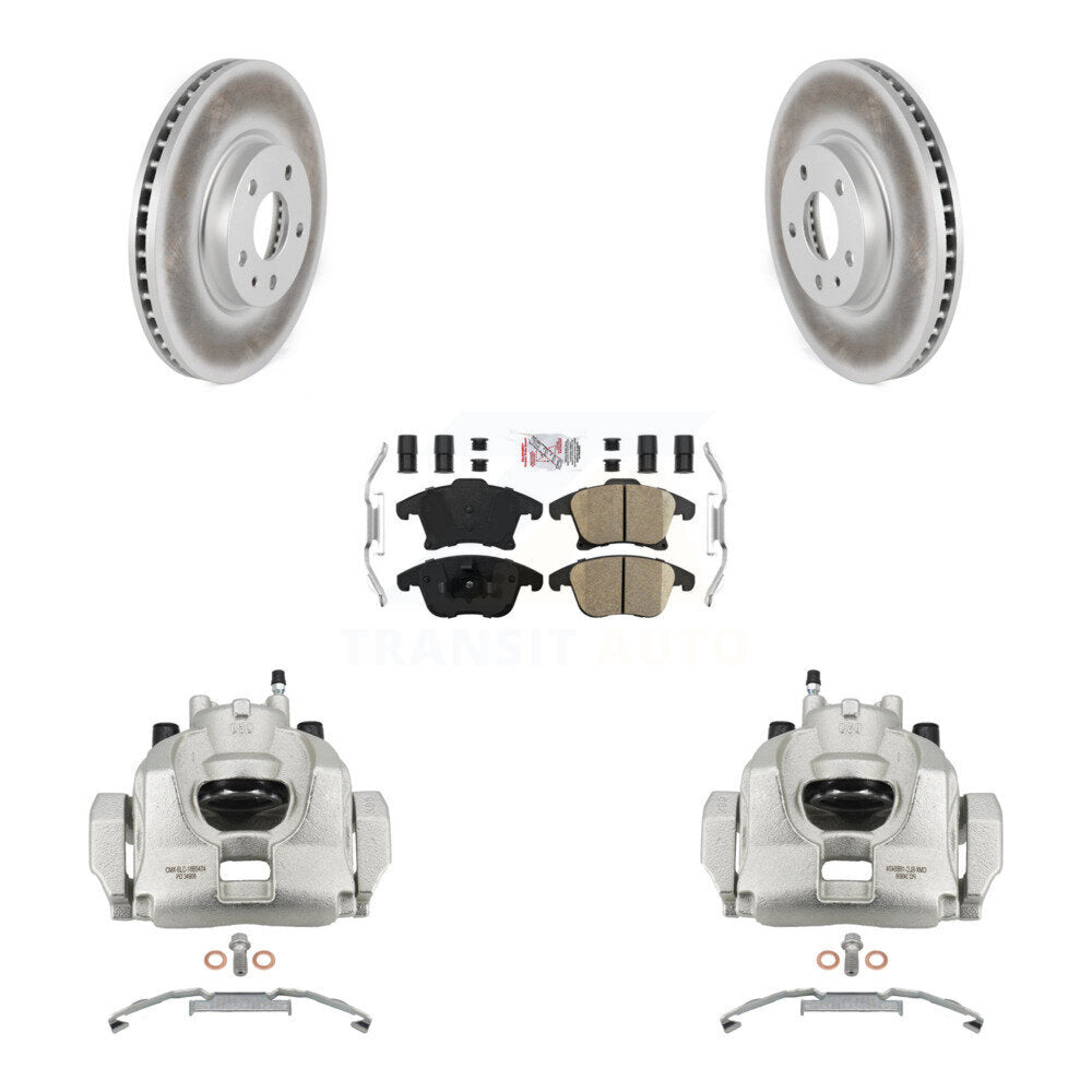 Front Disc Brake Caliper Coated Rotors And Ceramic Pads Kit For Ford Fusion Lincoln MKZ KCG-100194N