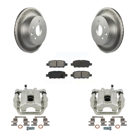 Rear Disc Brake Caliper Coated Rotors And Semi-Metallic Pads Kit For Nissan Rogue Sport LEAF KCG-100194S by Transit Auto