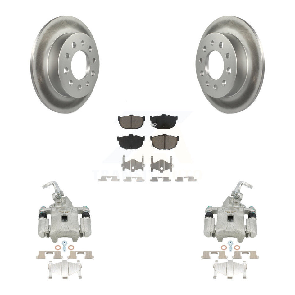 Rear Disc Brake Caliper Coated Rotors And Ceramic Pads Kit For Hyundai Tiburon KCG-100195C