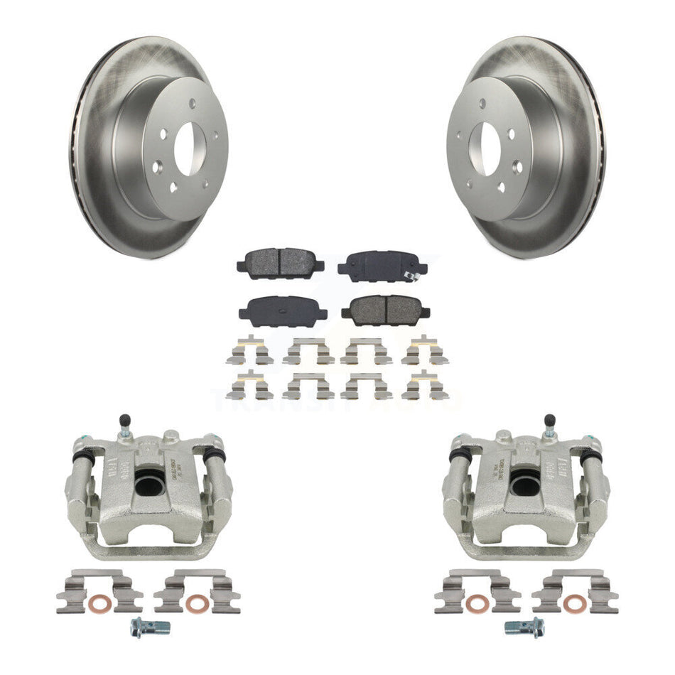Rear Disc Brake Caliper Coated Rotors And Semi-Metallic Pads Kit For Nissan Rogue Select X-Trail KCG-100195S