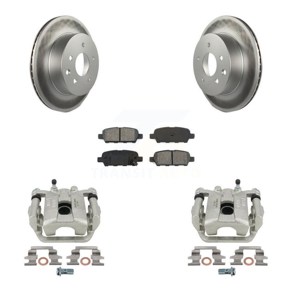 Rear Disc Brake Caliper Coated Rotors And Semi-Metallic Pads Kit For Nissan Rogue Select X-Trail KCG-100195S