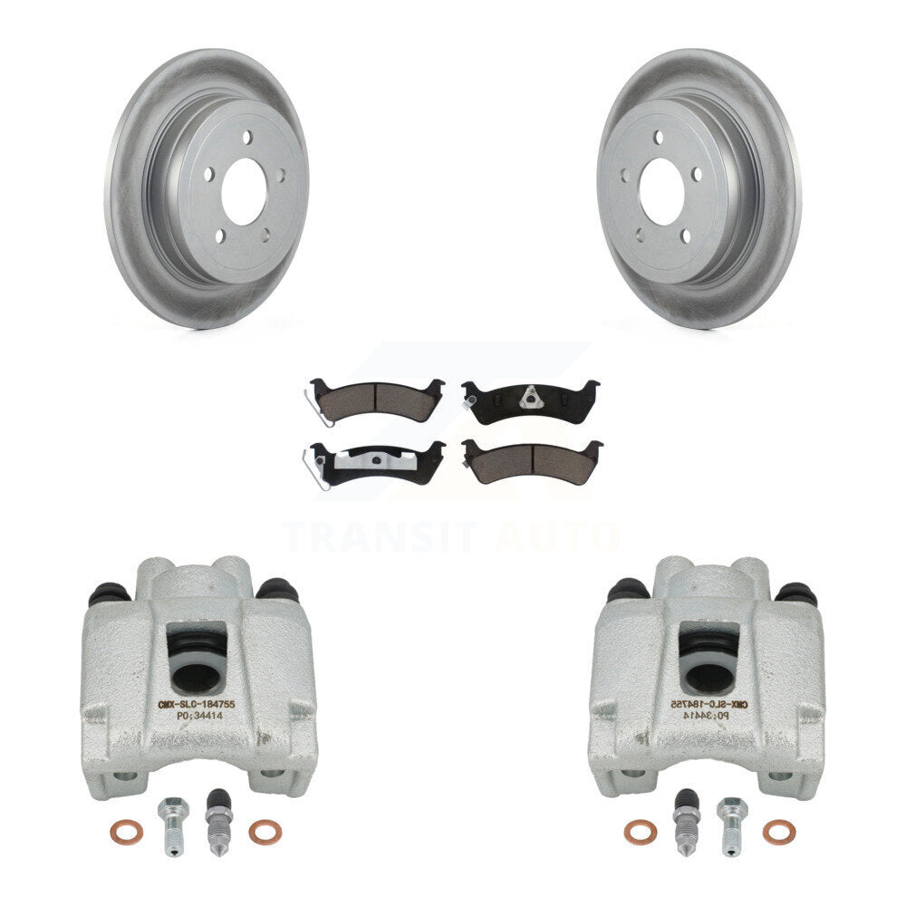 Rear Disc Brake Caliper Coated Rotors And Ceramic Pads Kit For Ford Explorer Sport Trac KCG-100196C by Transit Auto