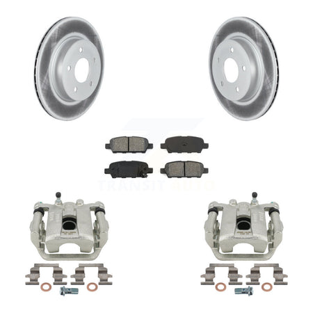 Rear Disc Brake Caliper Coated Rotors And Semi-Metallic Pads Kit For Nissan Rogue Sport LEAF KCG-100196S by Transit Auto