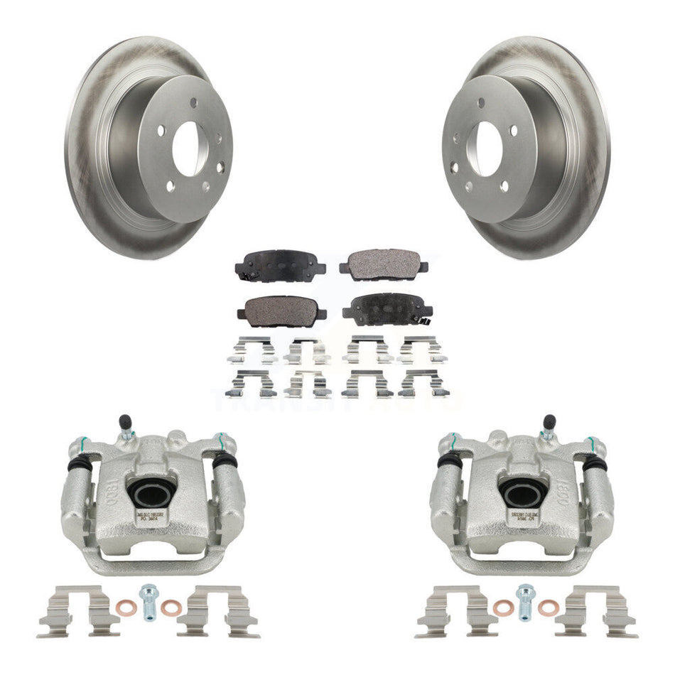 Rear Disc Brake Caliper Coated Rotors And Ceramic Pads Kit For Nissan Sentra Juke KCG-100197T