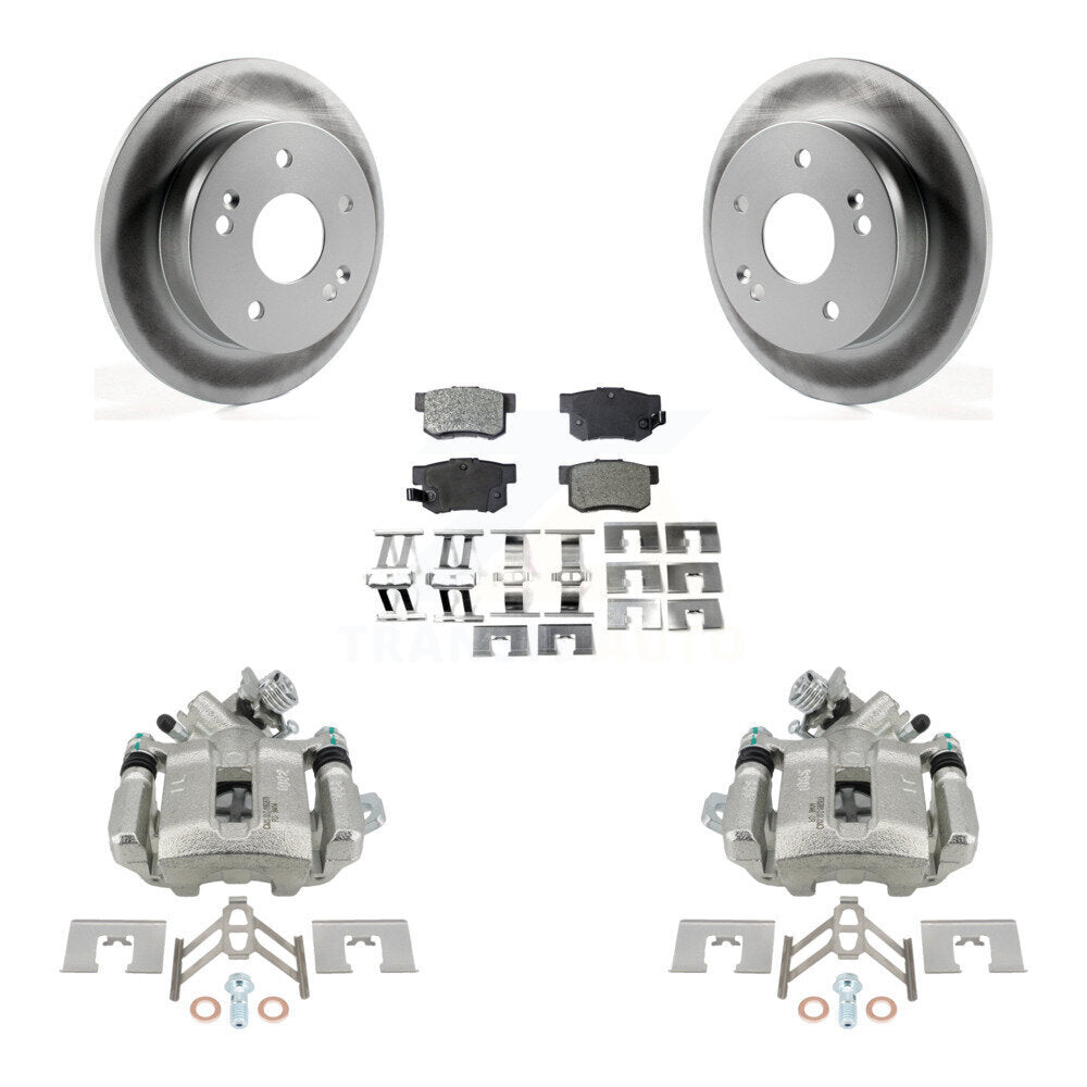Rear Disc Brake Caliper Coated Rotor And Semi-Metallic Pad Kit For Honda Civic Acura RSX KCG-100198P