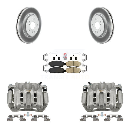 Front Brake Caliper Coat Rotor Ceramic Pad Kit For Honda CR-V Acura RDX Accord Crosstour KCG-100199N