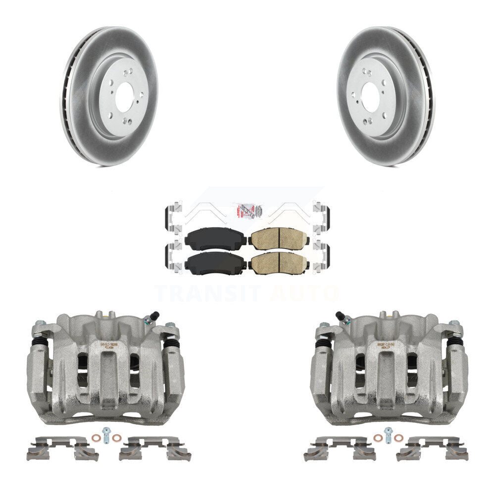Front Brake Caliper Coat Rotor Ceramic Pad Kit For Honda CR-V Acura RDX Accord Crosstour KCG-100200N