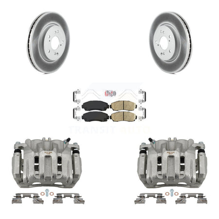 Front Brake Caliper Coat Rotor Ceramic Pad Kit For Honda CR-V Acura RDX Accord Crosstour KCG-100200N