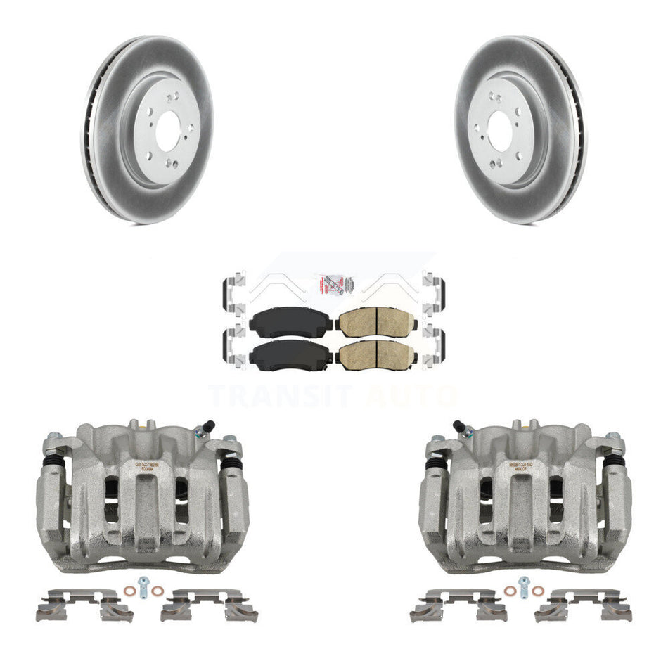 Front Brake Caliper Coat Rotor Ceramic Pad Kit For Honda CR-V Acura RDX Accord Crosstour KCG-100200N