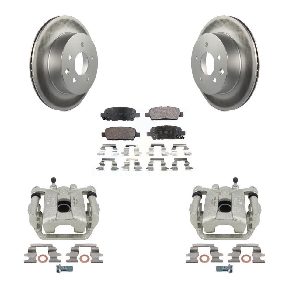 Rear Disc Brake Caliper Coated Rotors And Ceramic Pads Kit For Nissan Rogue Select X-Trail KCG-100200T