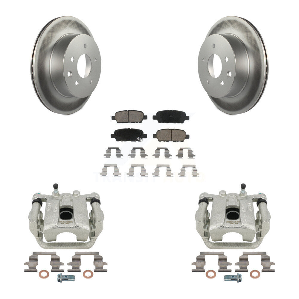 Rear Disc Brake Caliper Coated Rotors And Ceramic Pads Kit For Nissan Rogue Sport LEAF KCG-100201C by Transit Auto