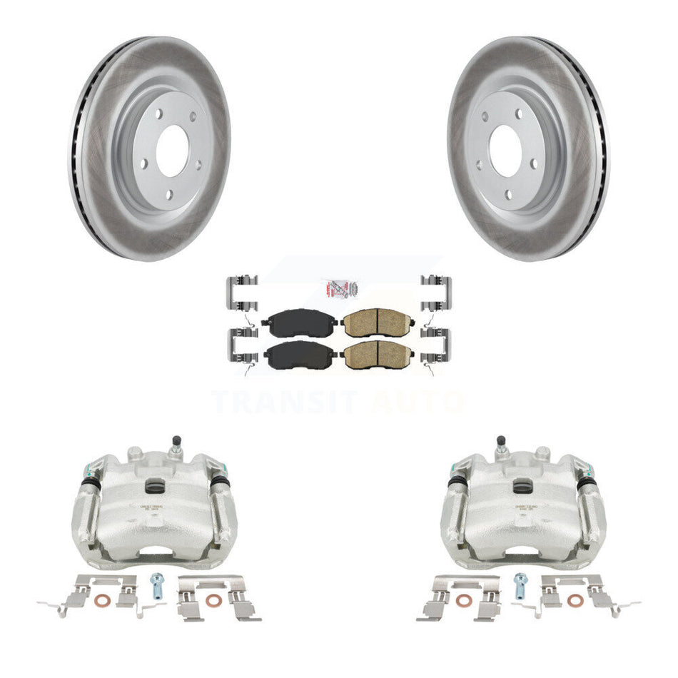 Front Disc Brake Caliper Coated Rotors And Ceramic Pads Kit For Nissan Juke KCG-100201N