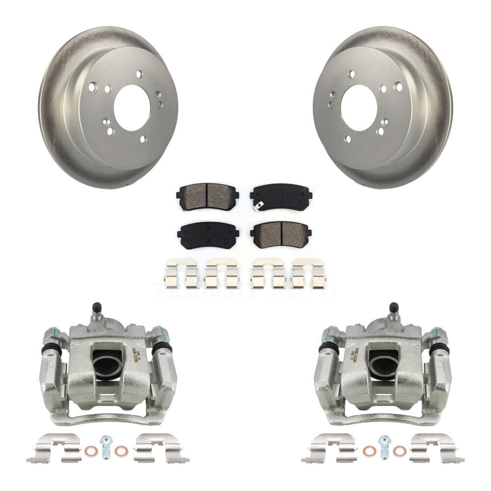 Rear Brake Caliper Coat Rotors Semi-Metallic Pad Kit For 2016 Kia Sportage From 12 10 15 KCG-100201S