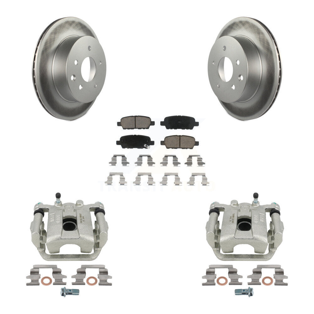 Rear Disc Brake Caliper Coated Rotors And Ceramic Pads Kit For Nissan Rogue Select X-Trail KCG-100202C by Transit Auto