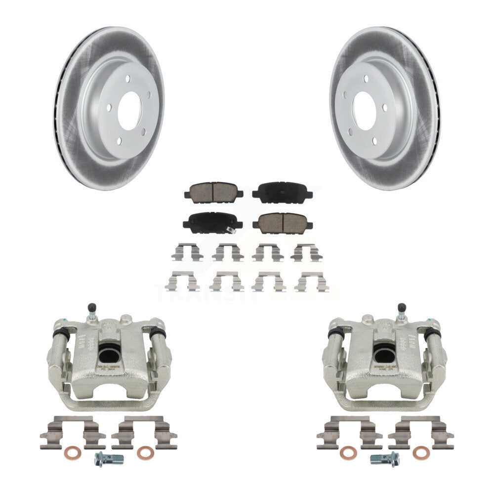 Rear Disc Brake Caliper Coated Rotors And Ceramic Pads Kit For Nissan Rogue Sport LEAF KCG-100203C by Transit Auto