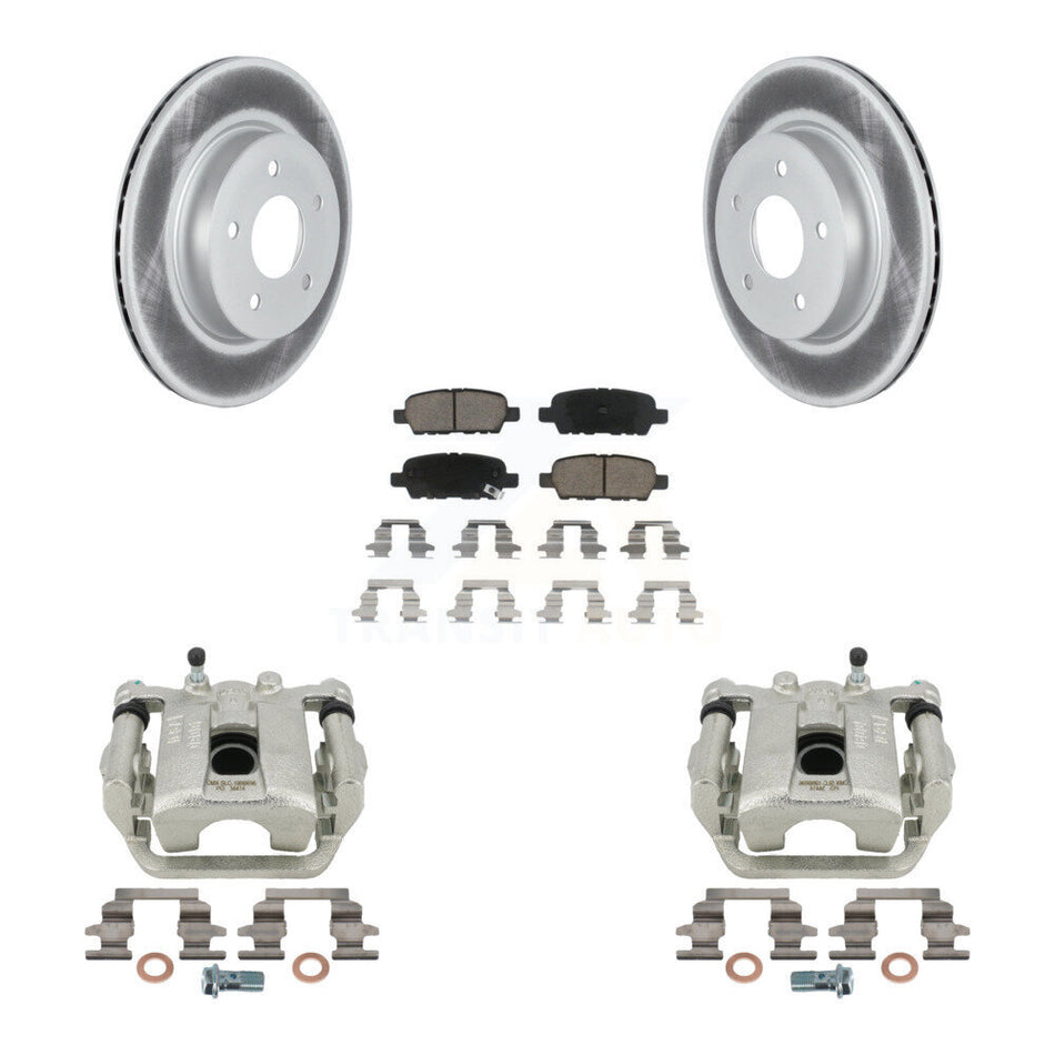 Rear Disc Brake Caliper Coated Rotors And Ceramic Pads Kit For Nissan Rogue Sport LEAF KCG-100203C by Transit Auto