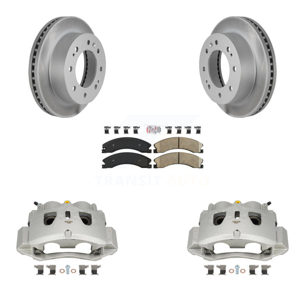 Front Brake Caliper Coat Rotor And Ceramic Pad Kit For GMC Chevrolet Sierra 2500 HD 3500 KCG-100203N