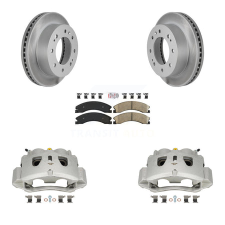 Front Brake Caliper Coat Rotor And Ceramic Pad Kit For GMC Chevrolet Sierra 2500 HD 3500 KCG-100203N
