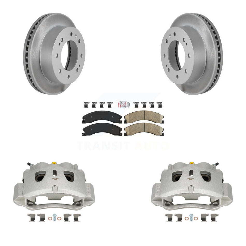 Front Brake Caliper Coat Rotor And Ceramic Pad Kit For GMC Chevrolet Sierra 2500 HD 3500 KCG-100203N