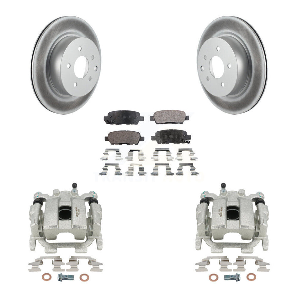 Rear Disc Brake Caliper Coated Rotors And Ceramic Pads Kit For INFINITI QX50 EX35 EX37 KCG-100203T