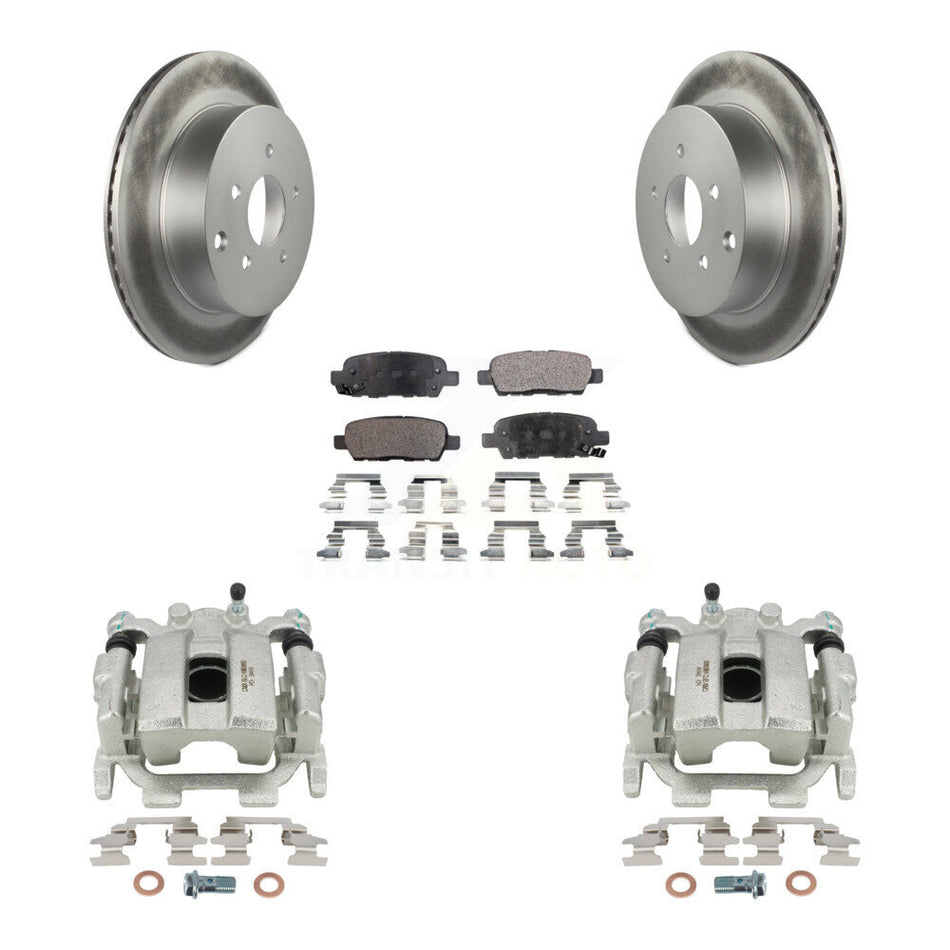Rear Disc Brake Caliper Coated Rotors And Ceramic Pads Kit For INFINITI FX35 QX70 FX37 KCG-100204T