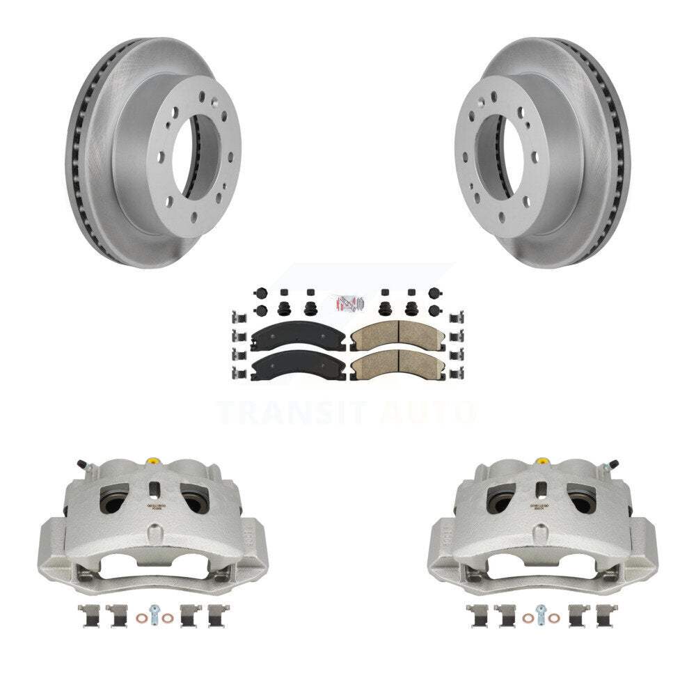 Front Brake Caliper Coat Rotor And Ceramic Pad Kit For GMC Chevrolet Sierra 2500 HD 3500 KCG-100205N