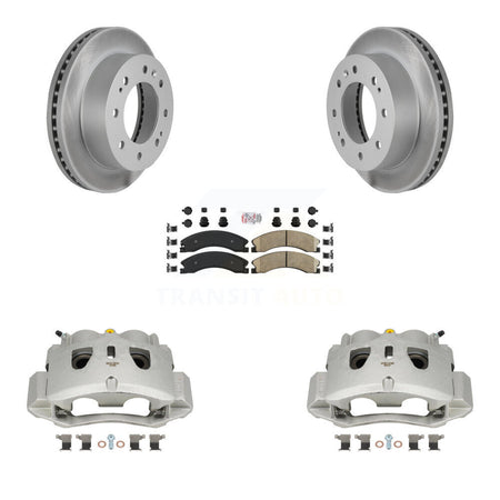 Front Brake Caliper Coat Rotor And Ceramic Pad Kit For GMC Chevrolet Sierra 2500 HD 3500 KCG-100205N