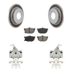 Rear Disc Brake Caliper Coated Rotors And Semi-Metallic Pads Kit For Hyundai Elantra KCG-100205S