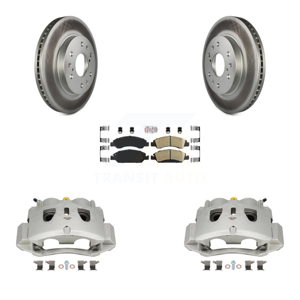 Front Disc Brake Caliper Coated Rotor And Ceramic Pad Kit For 2016 Chevrolet Suburban HD KCG-100206N