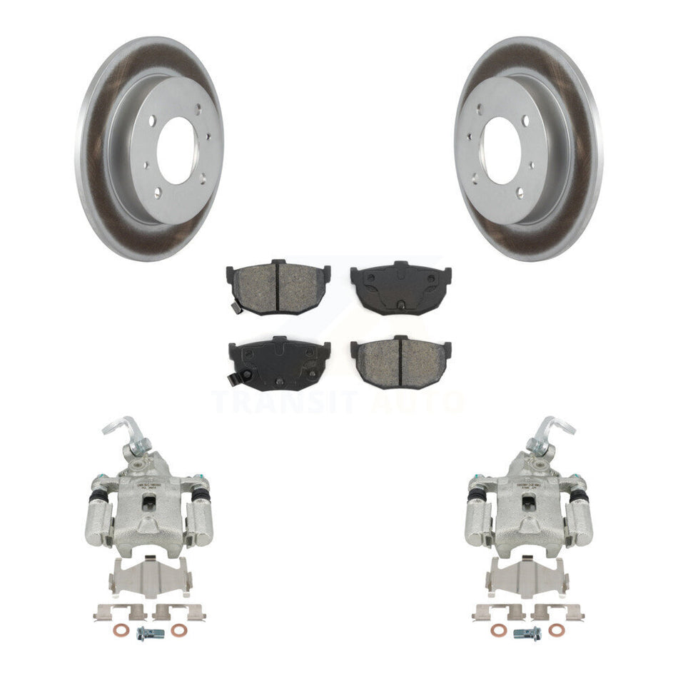 Rear Disc Brake Caliper Coated Rotors And Semi-Metallic Pads Kit For Hyundai Elantra rear brakes KCG-100206S