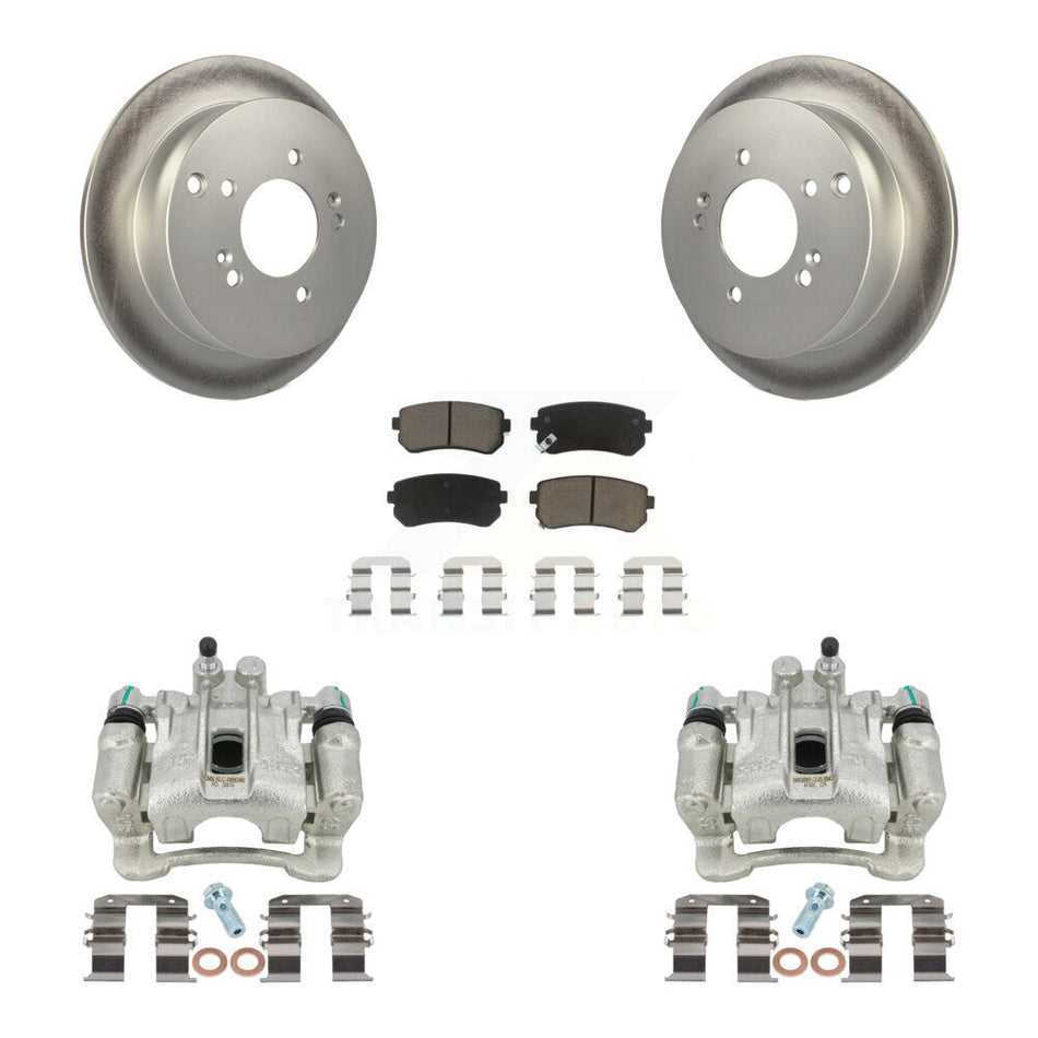 Rear Disc Brake Caliper Coated Rotors And Ceramic Pads Kit For Hyundai Tucson Kia Sportage AWD KCG-100207C