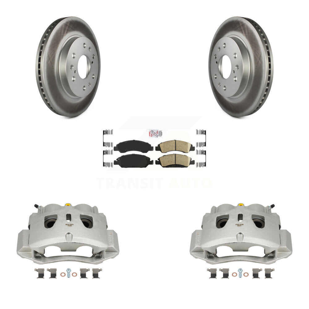 Front Disc Brake Caliper Coated Rotor And Ceramic Pad Kit For 2016 Chevrolet Suburban HD KCG-100207N