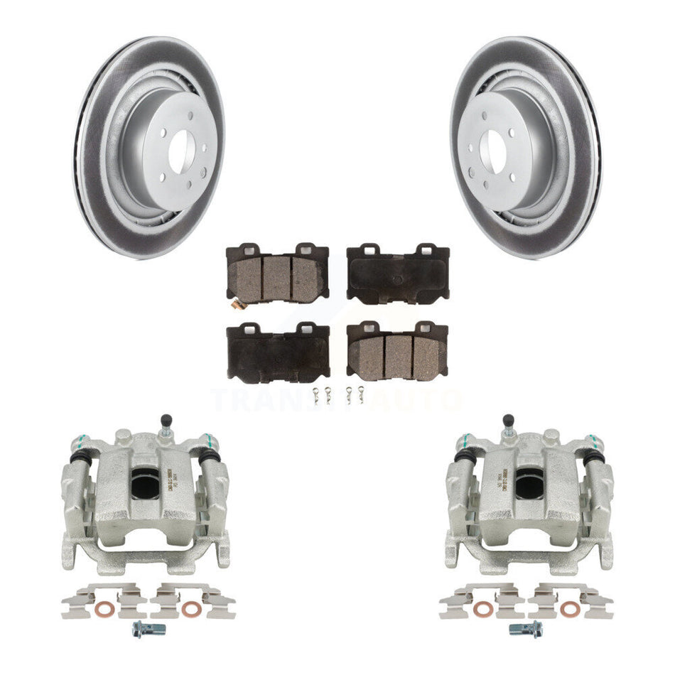 Rear Disc Brake Caliper Coated Rotors And Ceramic Pads Kit For INFINITI G37 Nissan 370Z KCG-100207T