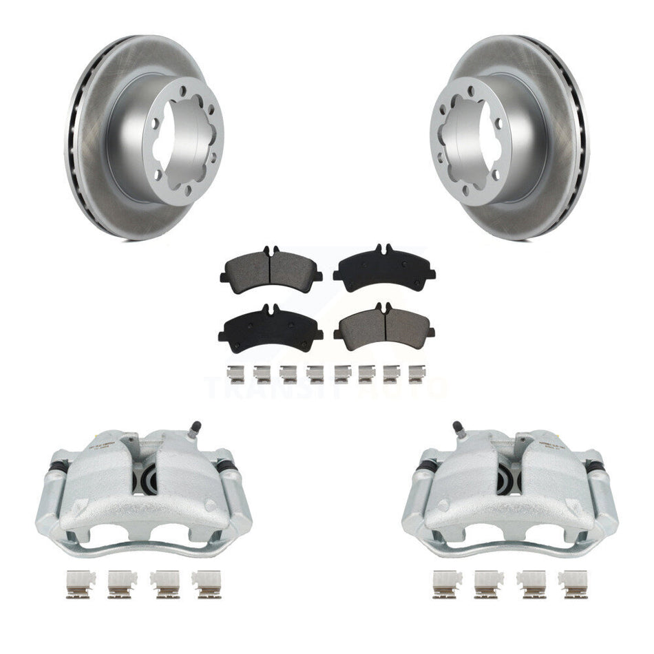 Rear Disc Brake Caliper Coated Rotors And Semi-Metallic Pads Kit For Sprinter 3500 Mercedes-Benz Dodge Freightliner KCG-100208S