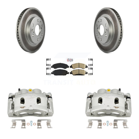 Front Brake Caliper Coat Rotor & Ceramic Pad Kit For GMC Sierra 1500 Chevrolet Silverado KCG-100210N
