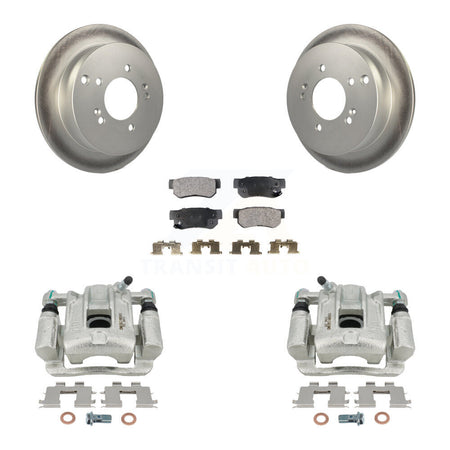 Rear Disc Brake Caliper Coat Rotors Semi-Metallic Pad Kit For 2001-2006 Hyundai Santa Fe KCG-100210P