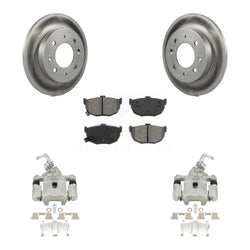 Rear Disc Brake Caliper Coated Rotors And Semi-Metallic Pads Kit For Kia Spectra Spectra5 KCG-100210S