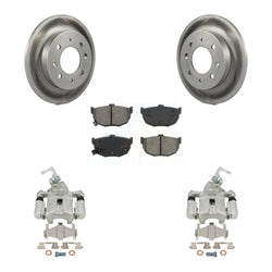 Rear Disc Brake Caliper Coated Rotors And Semi-Metallic Pads Kit For Kia Spectra Spectra5 KCG-100211S