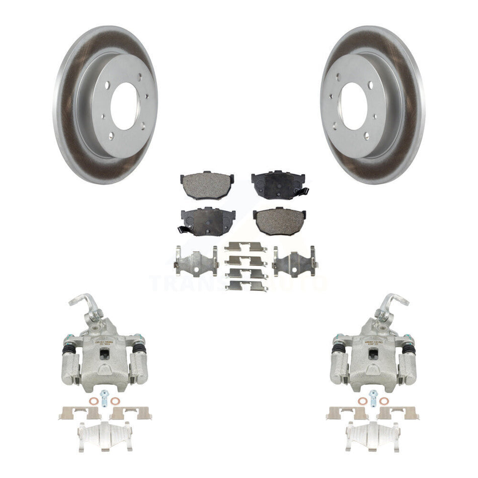 Rear Disc Brake Caliper Coated Rotors And Semi-Metallic Pads Kit For Hyundai Elantra KCG-100212P