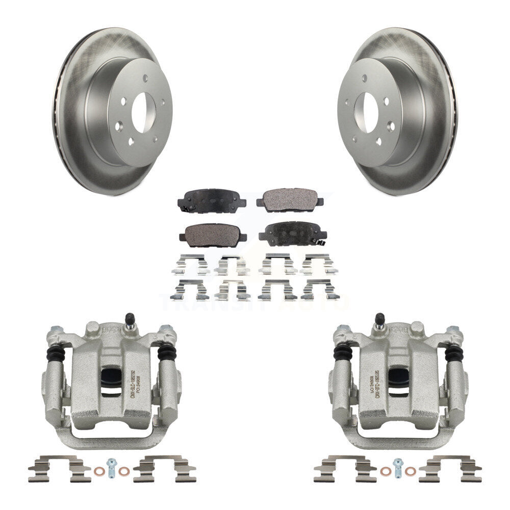 Rear Disc Brake Caliper Coated Rotors And Ceramic Pads Kit For INFINITI G35 KCG-100212T